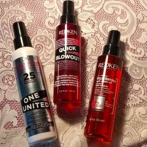 New REDKEN Haircare Bundle~ Quick Blowout - Frizz Dismiss - One United Treatment